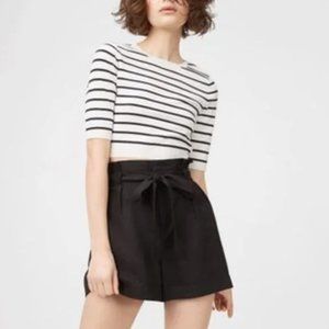 Club Monaco Kimi Cropped Crewneck Sweater Navy and White Stripe Size XS